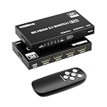 RGBlink 8K HDMI Switch 5 in 1 Out, HDMI Splitter 8K@60Hz/4K@120Hz with Remote, 5 Port HDMI 2.1 Switcher, Compatible with PS5/4, Xbox, Fire TV Stick, Blu-Ray, HDTV, Monitor, Projector