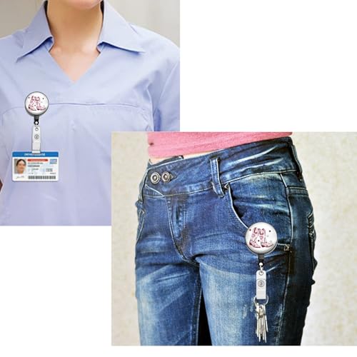 Enrouleur de badge rétractable robuste BEKECH avec clip amovible bottes