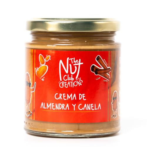 Crema de almendra y canela 225g | The Nut Club | Sin azúcares ni edulcorantes ni cacahuete | Sabor galleta | Sin gluten y vegana | Con almendra nacional.