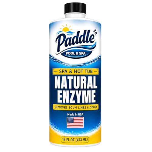 Paddle Hot Tub Enzyme Treatment for Spas & Hot Tubs Breaks Down Oils Lotions Body Contaminants & Scum Line Buildup Helps Improve Water Clarity & Reduce Odors 16 oz Made in USA
