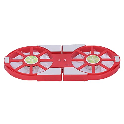 Ventilador de enfriamiento para computadora, disipador de calor telescópico con gran volumen de aire, base plegable para notebook con luz LED azul, para oficina y uso doméstico (Rojo) miniatura 5
