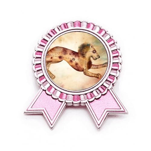 Broche constellation du zodiaque Lion métal rose taille M pour veste