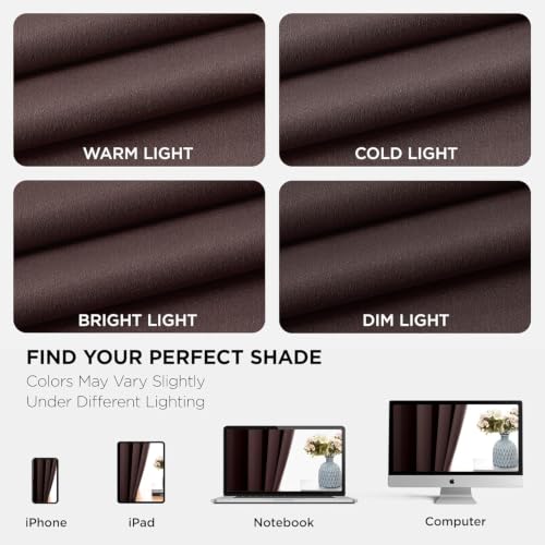 Image of 100% Blackout Curtains 84 Inches Door, 2 Thick Layers Heat and Full Light Blocking Soft Thermal Insulated Drapes for Bedroom (Set of 1 Pc, Coffee, 7 Feet)