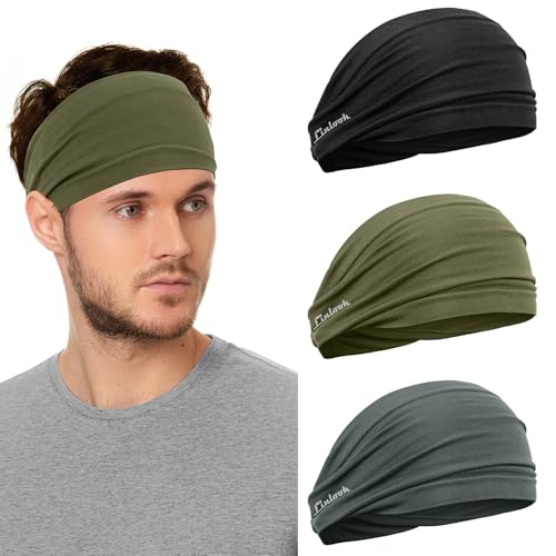 Image of Running Headband for Men and Women - Wide Moisture Wicking Sweatbands for Fitness, Running, Hiking, Cycling, Yoga, Basketball