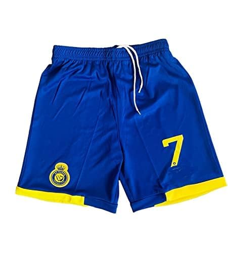 1 Stop Soccer Ronaldo CR7 Jersey Kids Uniform AL NASSR Fc Saudi Arabia (US, Numeric, 7, 8, Regular, Yellow)