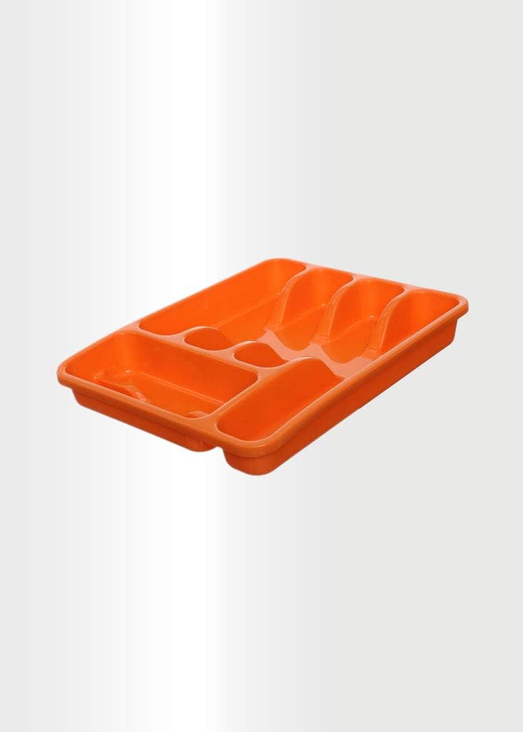 ECO Plastic Large Cutlery Drawer Organiser, Orange
