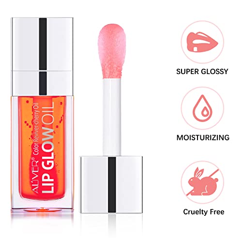 Hydrating Plumping Lip Oil, Moisturizing Lip Gloss Oil, Tinted Lip Balm Lip Care, Transparent Toot Lip Oil, Big Brush Head Glitter Shine Long Lasting Lip Glow Oil (#02 Coral) - Image 7