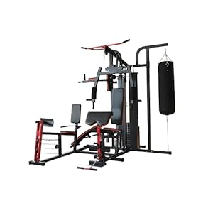 BodyTrain Advanced 3 Station Home Multi Gym With Punch Bag and 60kg Weight Stack