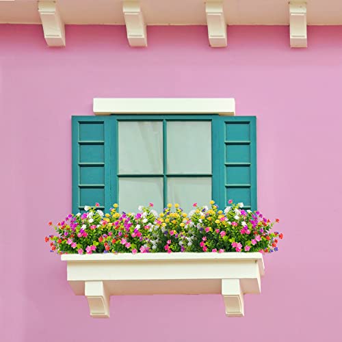 Moulyan 12 Bundles Artificial Flowers For Outdoors Uv Resistant Fake Flowers Faux Plants For Hanging Garden Porch Window Box Outside Decoration,Home Indoor Decor #TOP4