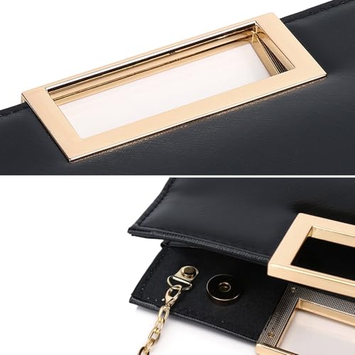 Image of Gurina Evening Clutch Purses for Women Formal Party Clutch Bags Cocktail Prom Fashion PU Leather Shoulder Handbags