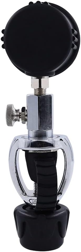Scuba Diving Yoke Tank Pressure Checker 5000 PSI 350 BAR,Scuba Diving Accessories, silver & black