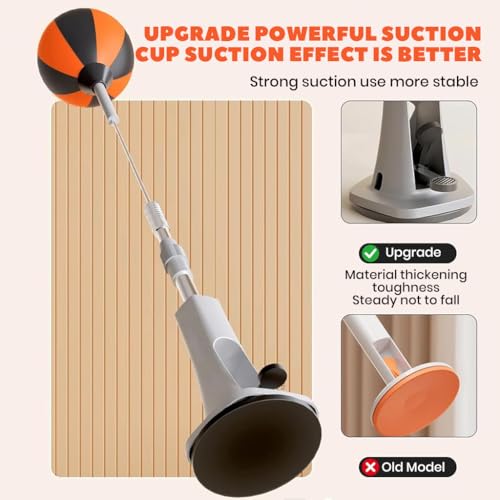 Image of Proberos Kids Boxing PU Speed Ball Set, Adjustable 110-138cm Punching Ball with Suction Cup Base, Full-Motion Flexible Steel Rod, Indoor Fitness Training Toy for Children