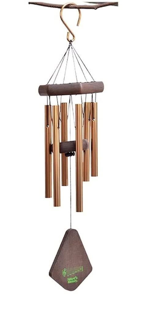 Modernes Windspiel, Terrasse, Outdoor 45,7 cm Memorial Windspiel Mit 6 Röhren, Beruhigende Melodische Töne, Sympathie, Geschenke, Terrasse, Heimdekoration Gartenornamente(Gold)