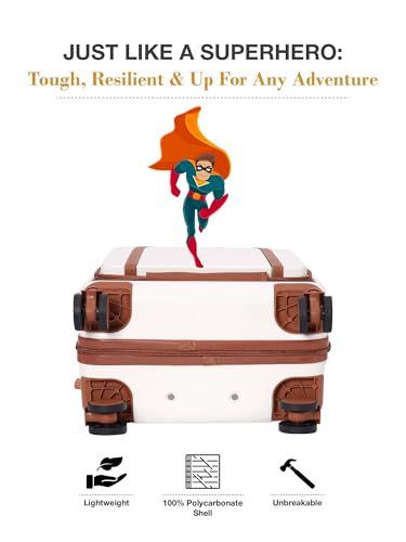 Image of Fur Jaden The Wayfarer 55cm Cabin TechPro Polycarbonate Suitcase I USB-C Charging Port I Laptop Compartment I 8 Silent Shock Absorbing Wheel I TSA Lock I Aviation Grade Trolley (Oyster White, TechPro)