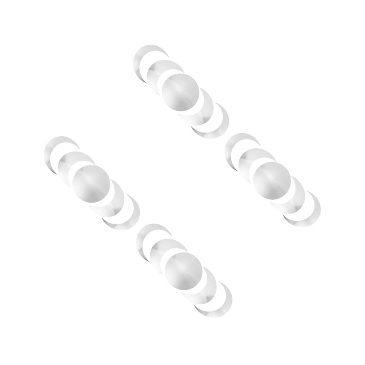 Miroirs muraux en forme de phase de lune Tofficu en acrylique argenté x4
