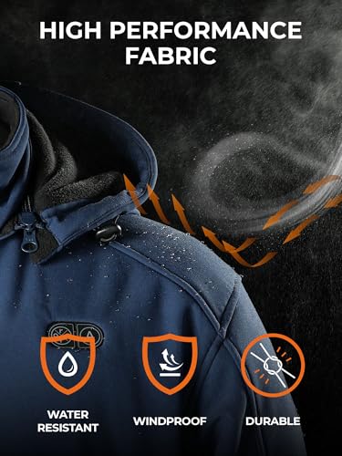 Image of ORORO Men's 5-Zone Dual Control Heated Jacket with Sleeve Heating | Up to 20 hours on sleeve heating, zipper chest pocket, water resistant shell, detachable hood, machine washable