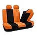 FH Group Car Seat Covers Full Set Orange Cloth - Universal Fit, Automotive Seat Covers, Low Back Front Seat Covers, Airbag Compatible, Split Bench Rear Seat, Car Seat Cover for SUV, Sedan, Van