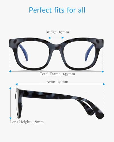 Image of ANRRI Blue Light Blocking Glasses for Women Oversized Blue Light Glasses Anti Eyestrain UV Protection Computer Eyeglasses