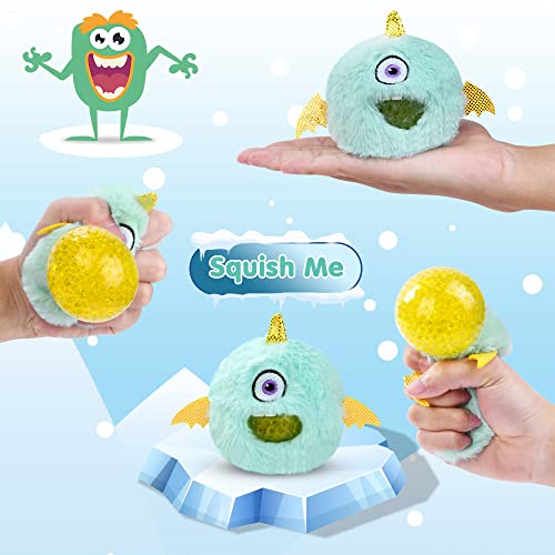 Vicloon Stressball Plüsch-Stil, Bunte Quetschball für Kinder und Erwachsene,Sensory Fidget Toy, Geschenke ADHD Autismus-Blau