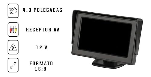 Tela Monitor Lcd Colorido 4,3 Pole Automotivo Veicular Para Câmera de Ré