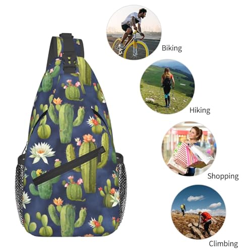 Mochila bandolera watercolour cactus para viaje y senderismo miniatura 6