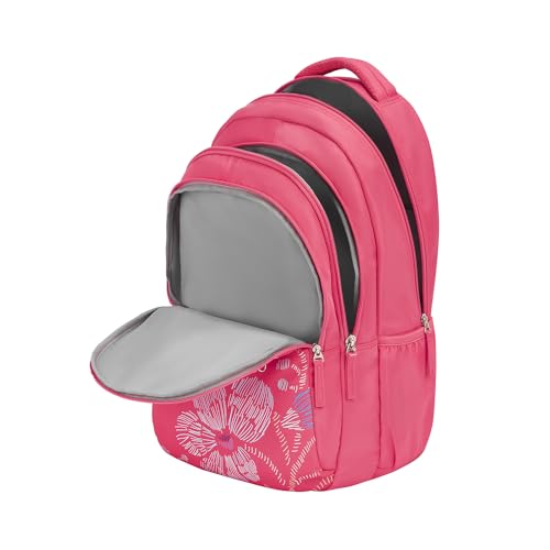 Image of Genie Sprinkle School Backpack for Girls |19 In-36 Ltr with Three Compartments, Side Pockets and Light Weight with Padded Shoulders |Best for Books,Stationery,Lunch Box & Essentials - Pink