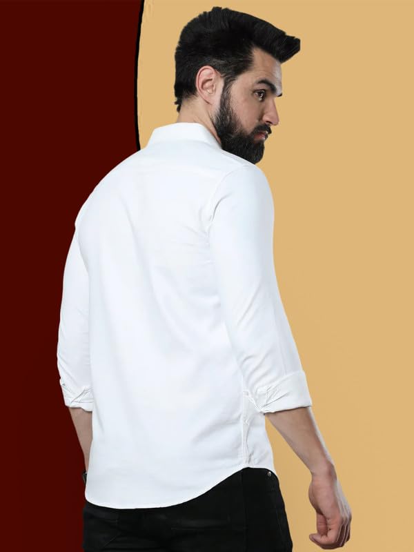 Image of Pinkmint Combo of Men Casual Cotton Blend Full Sleeves Formal Regular Slim Fit Plain Office Shirts