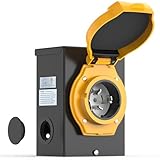 TOOLIOM 50 Amp Generator Power Inlet Box, NEMA SS2-50P Power Inlet Box for 3 Prong Generator Cord, 125/250 Volt, Up to 12500 Watts, Weatherproof Generator Inlet Box with Light Indicator, ETL Listed