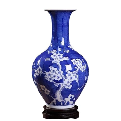 Vase en céramique peint à la main en porcelaine bleue et blanche chic