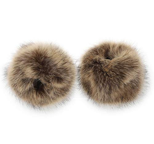 LA CARRIE Women's Snakeskin Print Faux Fur Wrist Cuffs,Winter Fox Furry Bands Arm Warmer