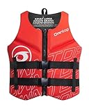 Owntop Schwimmweste für Erwachsene | Leichte Neopren-Schwimmhilfe | Faltbare Auftriebsweste mit Doppelschnallen für SUP, Kajak, Paddeln, Angeln (Rot,M)