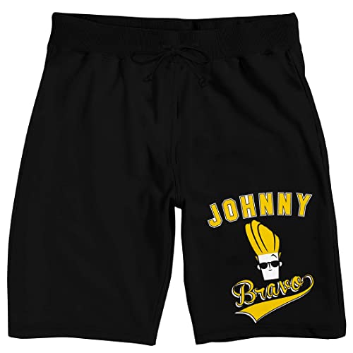 Johnny Bravo Logo Men's Black Sleep Pajama Shorts