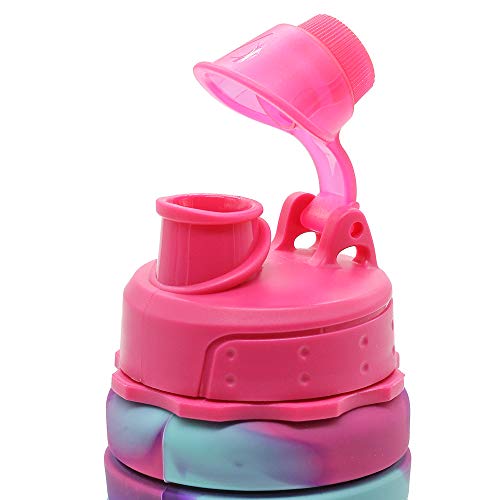 Image of HAMSTER London Silicone Expandable and Foldable Water Bottle for Kids 500ml (Hot Pink)