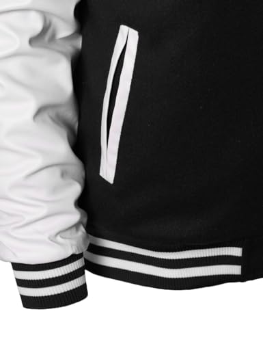 URBANJ Men's Varsity Jacket Baseball Letterman Bomber Jackets4