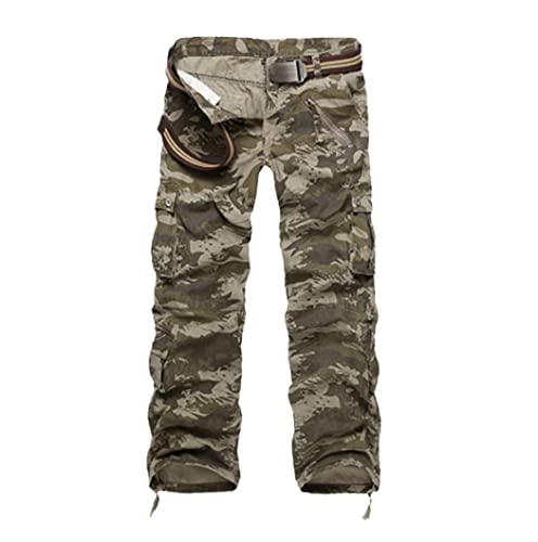 Pantalon militaire homme camouflage robuste et droit taille 40 avec poches