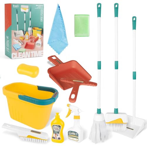 La mejor selección de Juegos de escoba y recogedor disponible en línea. 50 Dskria Kit de Limpieza para Niños, Juego Limpieza para Niñas Juguete de Roles Simulación Incluye Escoba Recogedor Desmontables y Cepillo 12 Piezas, Juguete Didacticos Regalo...