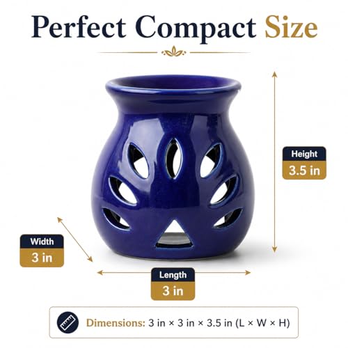 Image of BRAHMZ Ceramic Aroma Diffuser Set of 4 with 4 Tealight Candles | Tea Light Candle Diffuser | Essential Oil Burner for Home Fragrance, Aromatherapy, Living Room & Bedroom