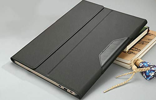 Honeymoon Case Cover Compatible with Lenovo Chromebook Flex 5 13.3 Laptop/ThinkPad X13 Yoga Gen 1/13\" ThinkPad L13 Yoga Gen 2 Laptop, PU Leather Slim Folio Protective Case Cover,S028-Black - Thumbnail 7