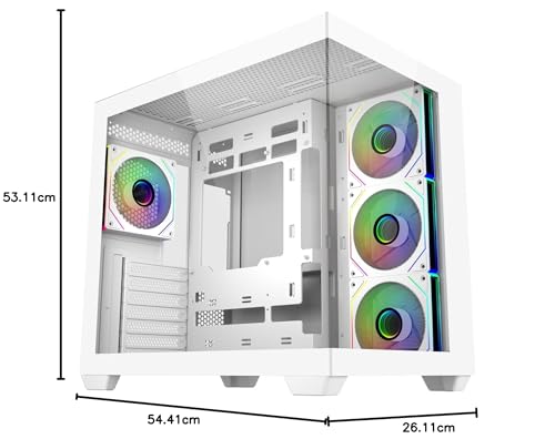 Image of Cooler Master Elite 681 Computer Case- White |4 X Pre-Installed Reverse Argb Fans|Upto 360mm AIO Support|ATX Motherboard Support |Ready for RTX 50 Series Upto 410mm |Type C Connector | Fish Tank Case