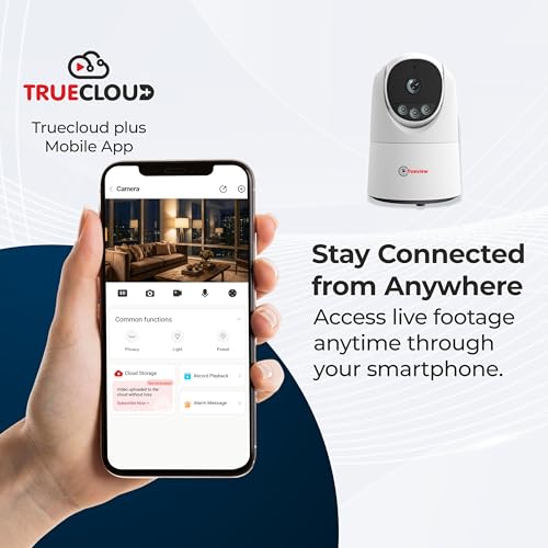 Image of Trueview 3MP Wi-Fi ATC Robot Camera | BIS-ER (STQC Certified) WiFi CCTV Camera | All Time Color Night Vision | Pan Tilt | Smart Tracking | 2-Way Audio | Memory Card & Cloud | Alexa | T18296S