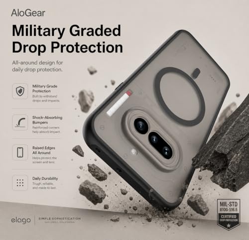 Image of Frosted Magnetic Case Cover for Nothing Phone 4a 5G, Translucent Black, Military Grade Shockproof (Translucent Black with MagSafe)