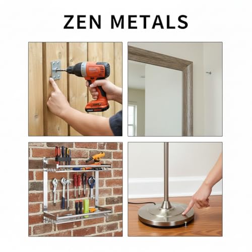 Image of ZEN METALS Nylon Wall Plug & Screw Set 50mm (2 Inch) - 50+50 Pcs - Heavy Duty Plastic Sleeve Anchors with Drywall Screws for Wood, Brick, Concrete & Drywall