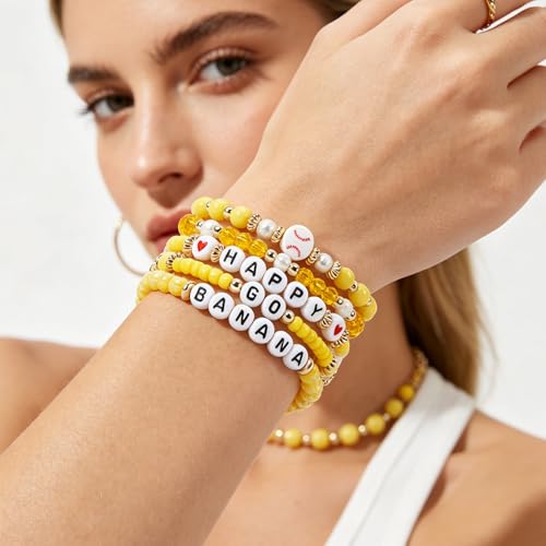 Image of Football Baseball Soccer Beaded Bracelets for Women Stackable Game Day Sports Theme Bracelet