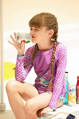 Image of weVSwe Girls Rash Guard Set 2-Piece UPF 50+ Sun Protection Swimsuit 2T-14 Years