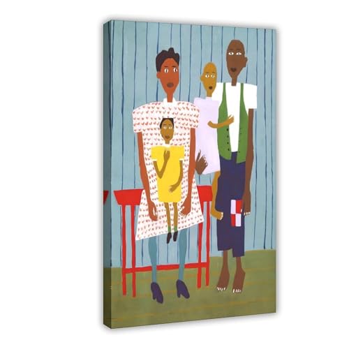 Poster Black Folk Family William H. Johnson toile sans cadre lourd