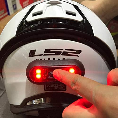 Riloer Casque de Moto Veilleuse Bande de Cyclisme Signal de sécurité Voyant d'avertissement Universel LED Moto Casque Feu arrière