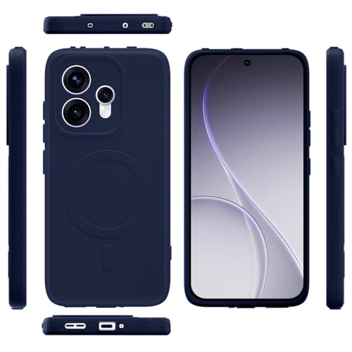 Image of Back Cover Compatible with Oppo Reno15 5G | MagFit Ring Design (Non-Magnetic) | Shockproof Case | Anti-Slip Grip | Raised Camera Edges | Slim Protective Case for Oppo Reno15 5G (Steel Blue)