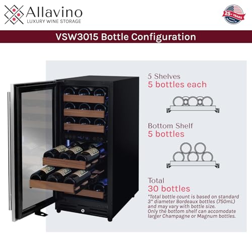 Image of Allavino Reserva Series 30-Bottle Dual Zone Built-in Wine Cooler Refrigerator