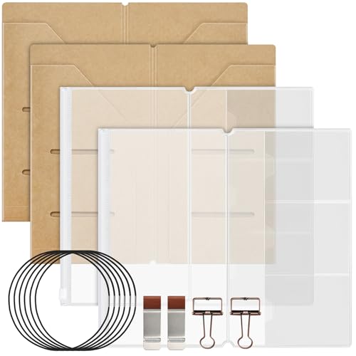 Travelers Notebook Accessories Kit - Kraft File Folders, PVC