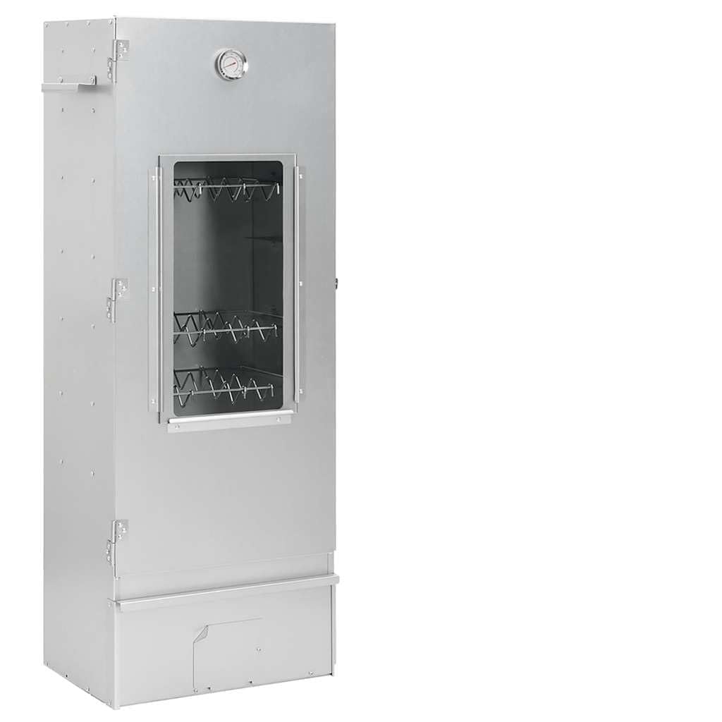 Horno para ahumar con generador de humo frío, acero galvanizado, 44,5 x 29 x 110 cm, para carne, pescado, salchichas, ahumador al aire libre, con termómetro y ventana de cristal